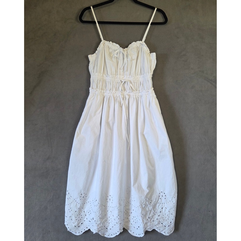 Free Assembly Eyelet Lace Midi Dress Women Small Smocked Cottagecore Coquette